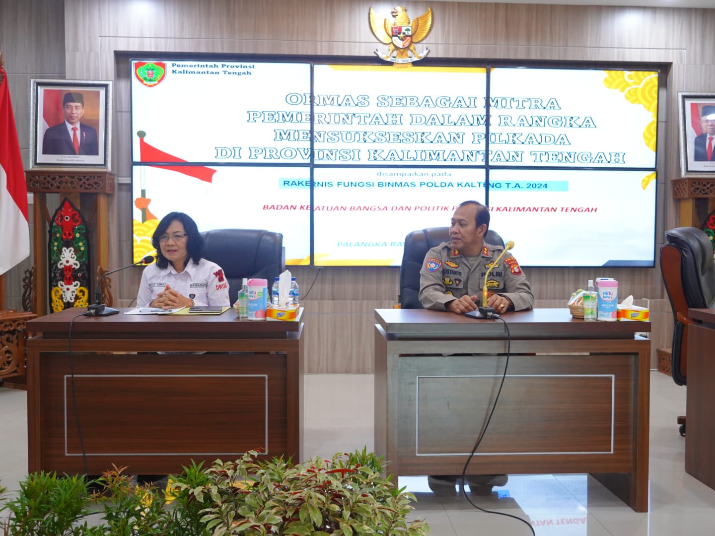 Badan Kesbangpol Tekankan Peran Ormas sebagai Mitra Pemerintah dalam Sukseskan Pilkada di Rakernis Binmas Polda Kalteng