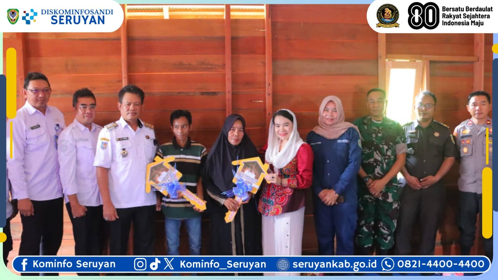 Bupati Seruyan Serahkan Bantuan Rumah Baru untuk Warga Terdampak Bencana