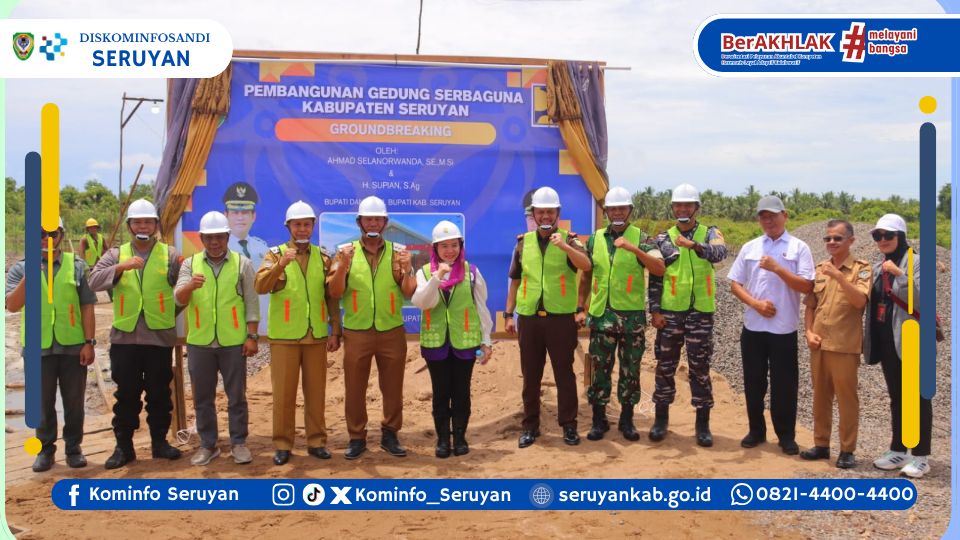 Pembangunan Gedung Serba Guna Kuala Pembuang Resmi Dimulai, Bupati-Wabup Seruyan Lakukan Peletakan Batu Pertama