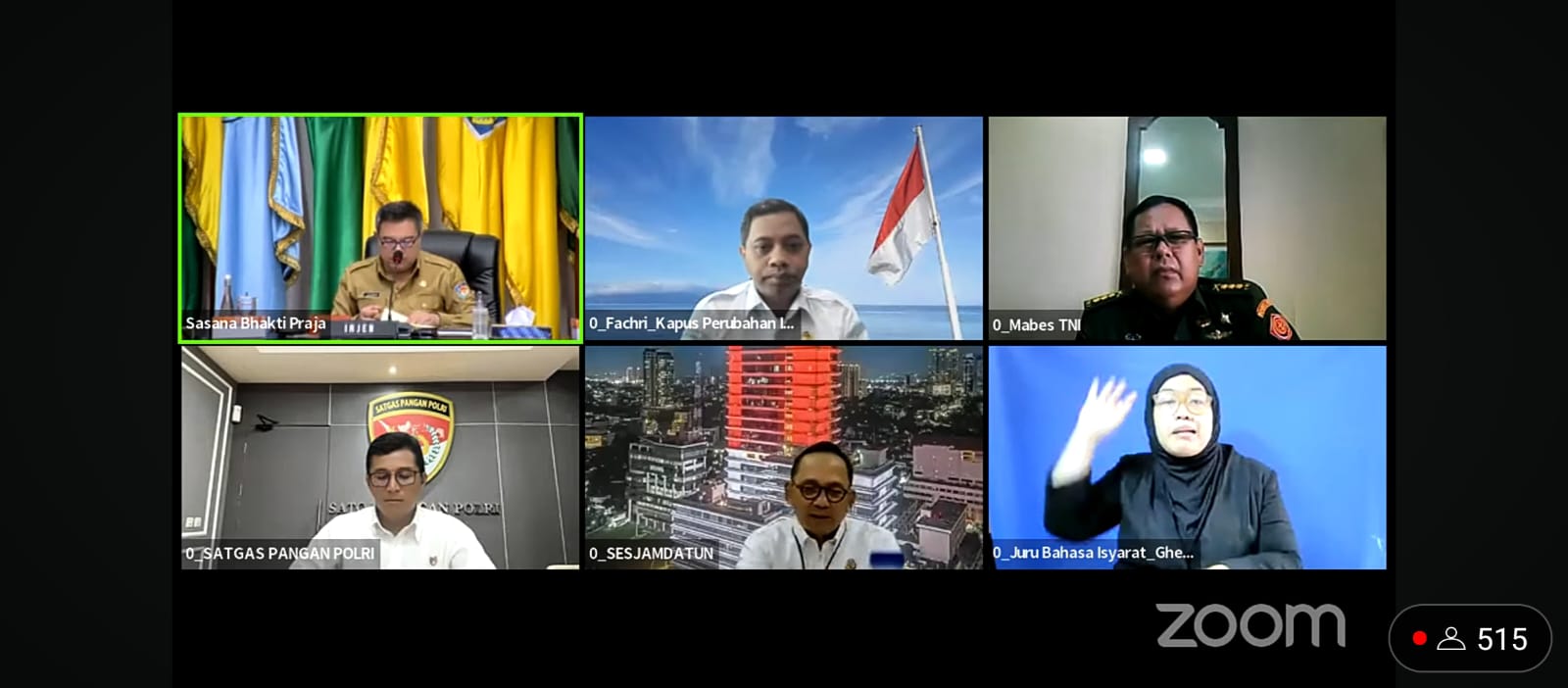 Sahli Gubernur Yuas Elko Ikuti Rakor Pengendalian Inflasi Bersama Irjen Kemendagri Secara Virtual