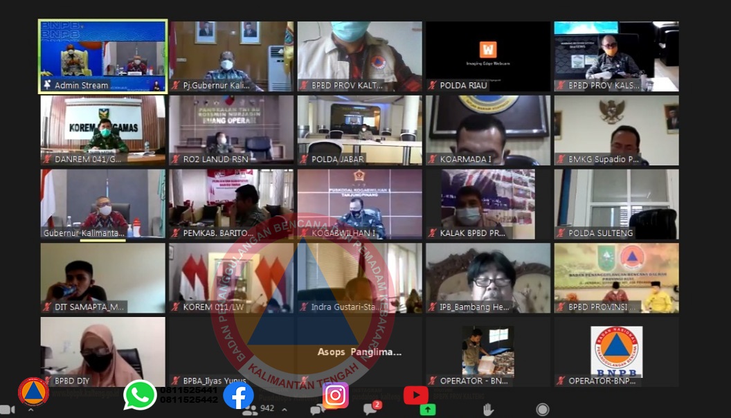 Kalaksa BPBPK Dampingi Sekda Prov Kalteng Dalam Acara Webinar Knowledge Sharing Hidrometeorologi Basah dan Hidrometeorologi Kering