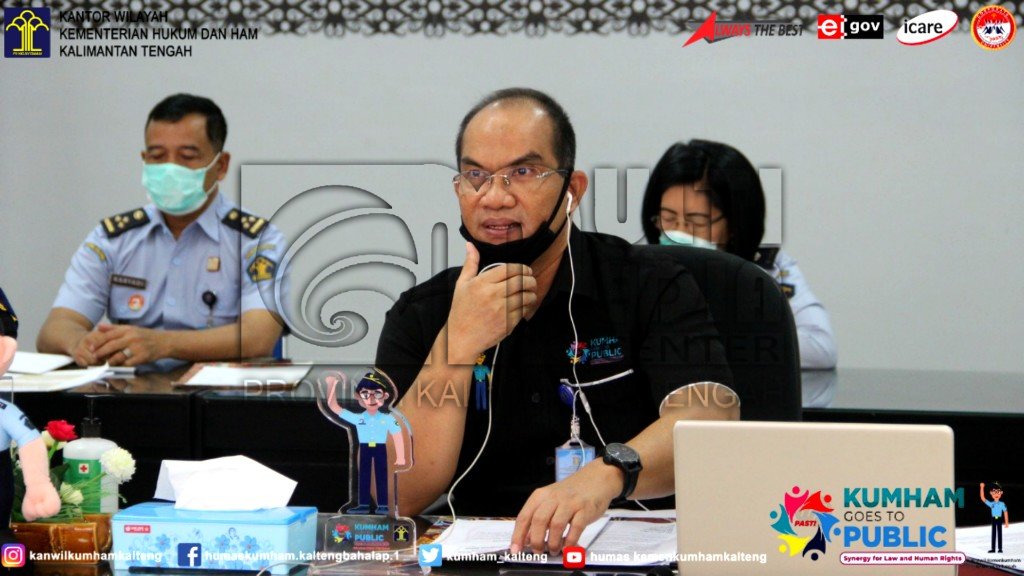 Kanwil Kemenkumham Kalteng Lakukan Sosialisasi Secara Videoconference Pembentukan Pos Yankomas Pada UPT