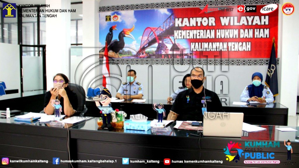 Kanwil Kemenkumham Kalteng Lakukan Sosialisasi Secara Videoconference Pembentukan Pos Yankomas Pada UPT