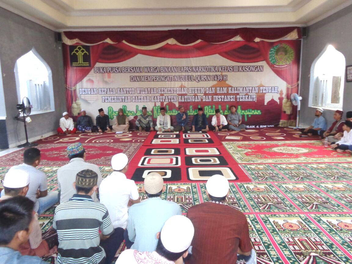 Kakanwil Dan Kepala UPT Se-Kota Palangka Raya Hadiri Peringatan Nuzulul Quran Dan Buka Bersama WBP LPKN Kasongan  