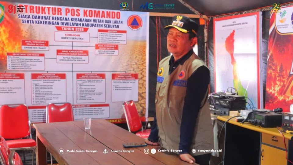 Bupati Seruyan Bersama Forkopimda Tinjau Posko Siaga Karhutla dan Kekeringan