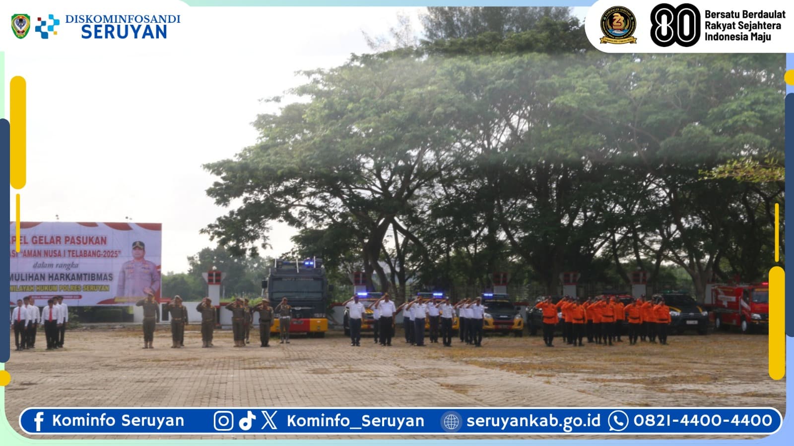 Wabup Seruyan Hadiri Apel Gelar Pasukan Operasi Aman Nusa I Telabang 2025
