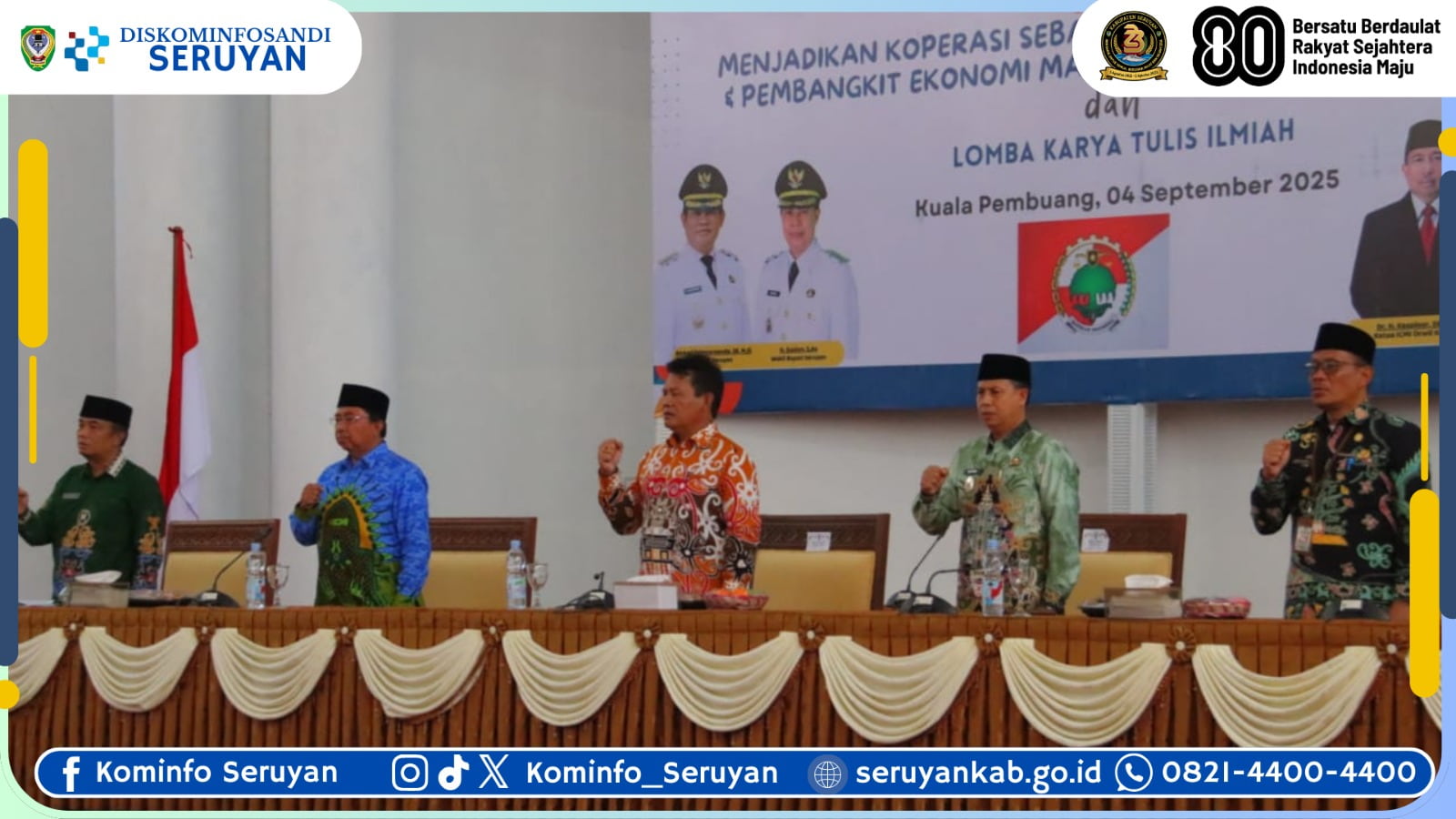 Bupati Seruyan Resmi Buka Seminar Koperasi Merah Putih Perkuat Kemandirian Ekonomi Masyarakat
