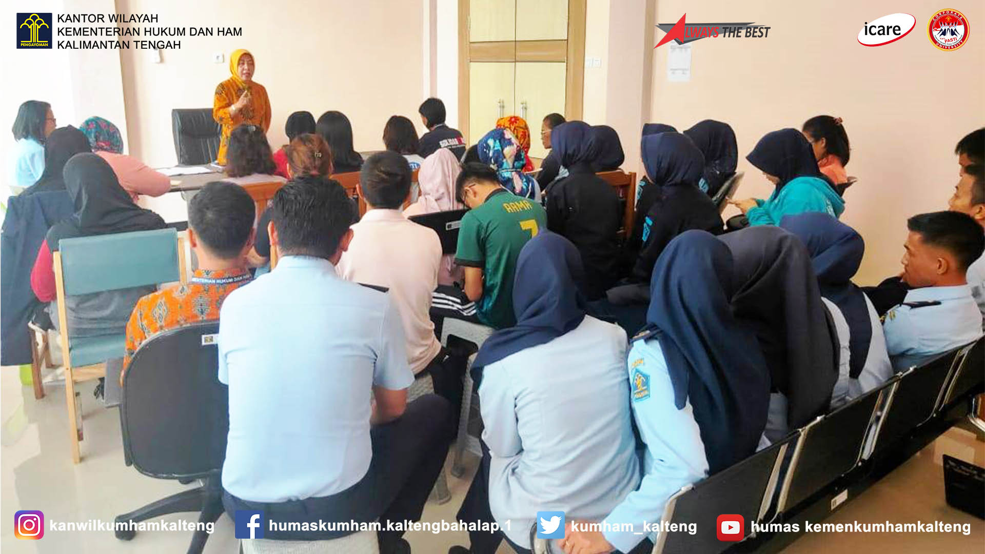 Kalapas Perempuan Palangkaraya Lakukan Sosialisasi Kumham Corpu Kepada Pegawainya