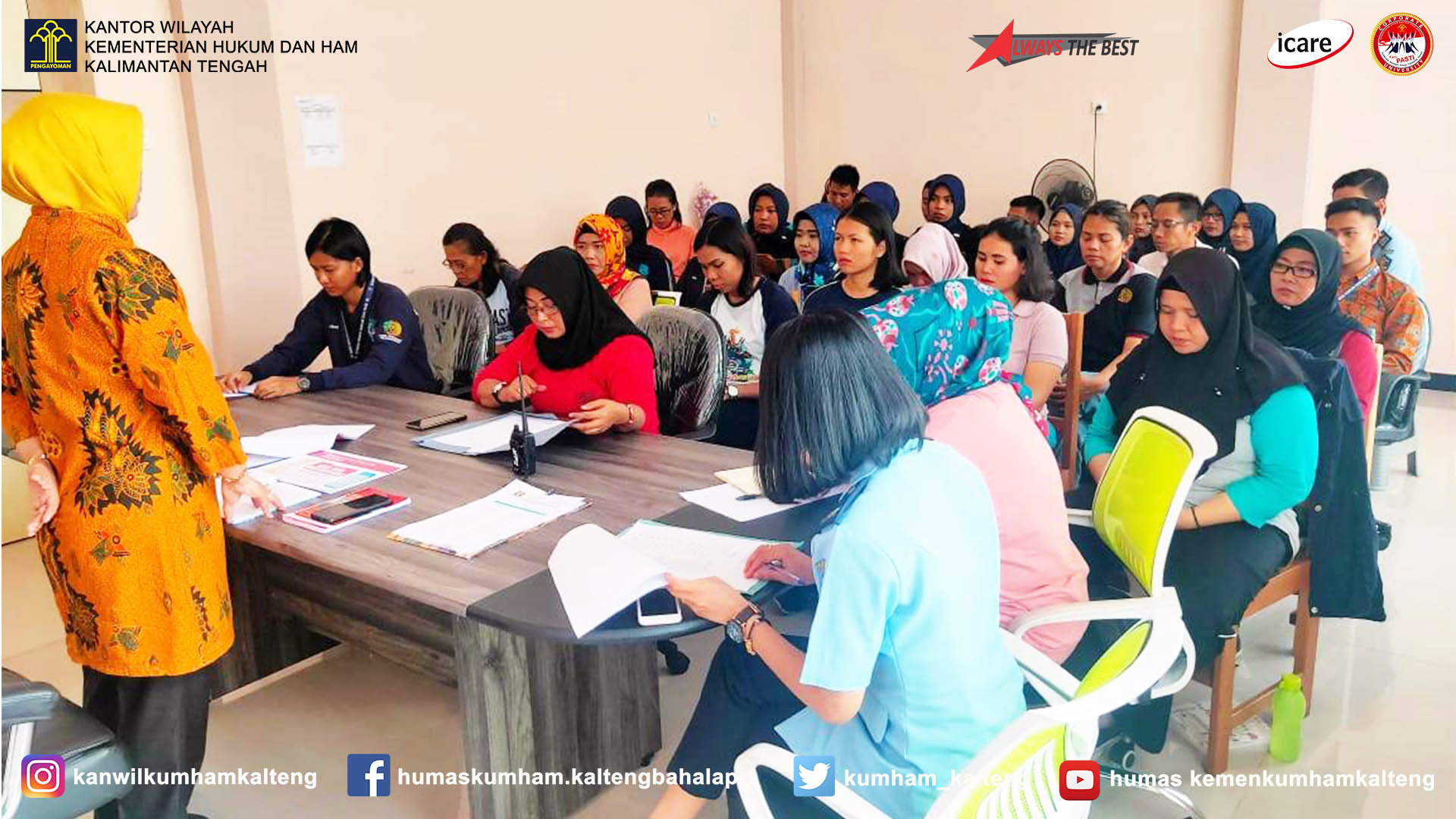 Kalapas Perempuan Palangkaraya Lakukan Sosialisasi Kumham Corpu Kepada Pegawainya