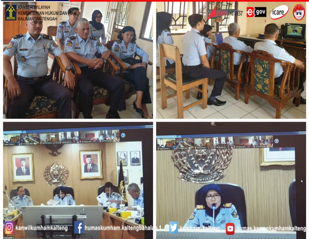 Kanwil Kemenkumham Kalteng Beserta UPT Pemasyarakatan Lakukan Teleconference Terkait Penjelasan dan Komitmen Bersama Pemberian Remisi Dan Integrasi, Rehabilitasi, Pelatihan Keterampilan Dan Zero Overstaying Tahun 2020