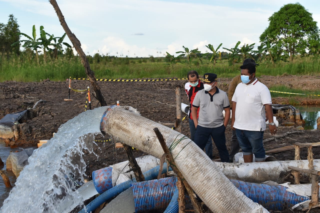 Gubernur Kalteng Tinjau Saluran Irigasi Sekunder di A1 dan Saluran Primer Sungai Sambu di Desa Bentuk Jaya, Kabupaten Kapuas