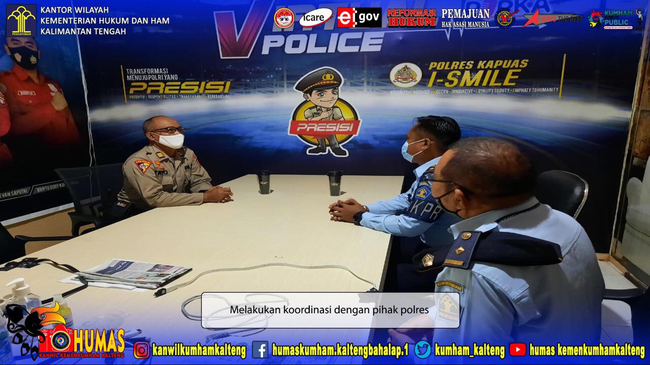 Koordinasi Pelaksanaan Razia Rutan Kuala Kapuas Dengan Polres