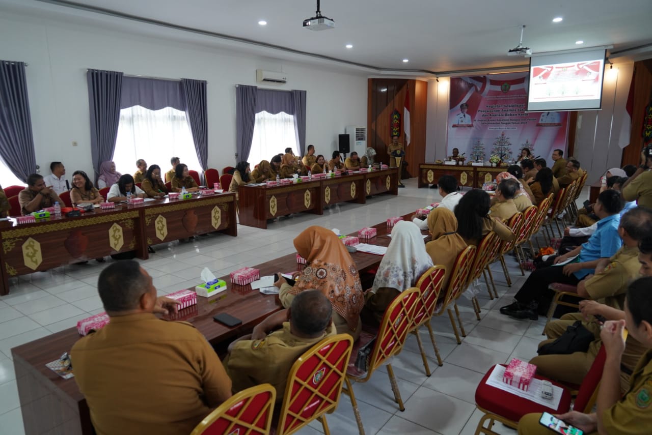  Plh Asisten Pemerintahan dan Kesra Herson B Aden Buka Sosialisasi Penyusunan Analisis Jabatan dan Analisis Beban Kerja di Lingkup Kesbangpol se-Kalteng Tahun 2024