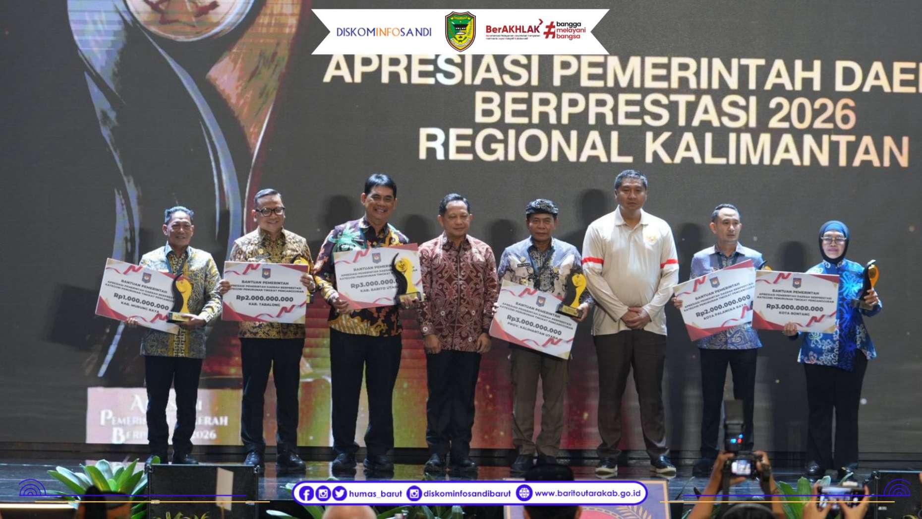 Barito Utara Raih Peringkat I Penurunan Pengangguran di Apresiasi Pemda Berprestasi 2026