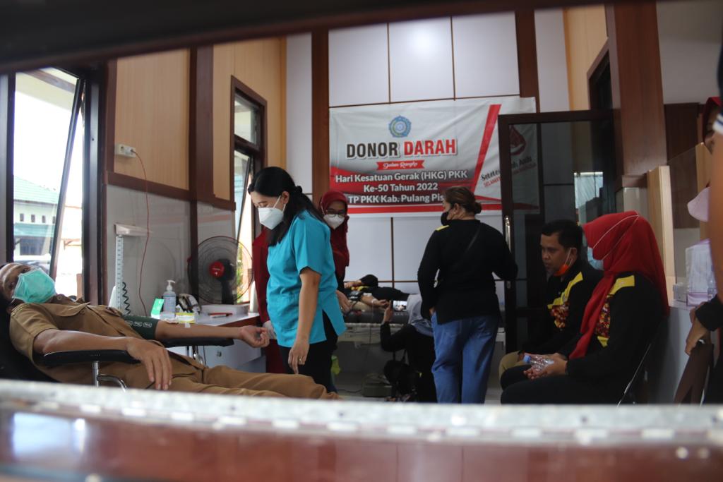 Peringati HKG PKK ke-50 Tahun 2022, TP PKK Kabupaten Pulang Pisau Gelar Donor Darah