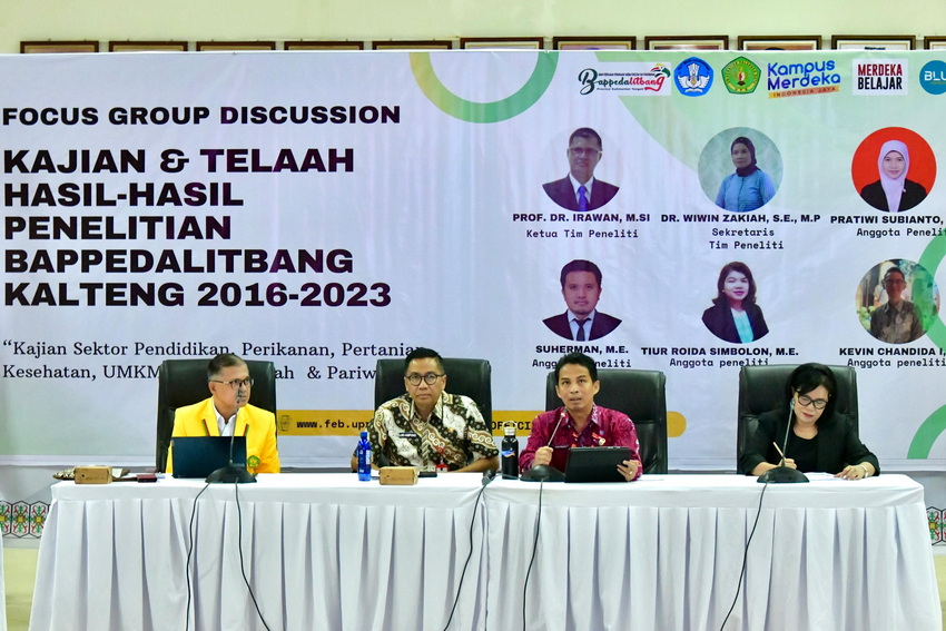 Bappedalitbang bersama UPR Gelar FGD Kajian dan Telaah Hasil-Hasil Penelitian Bappedalitbang Provinsi Kalimantan Tengah