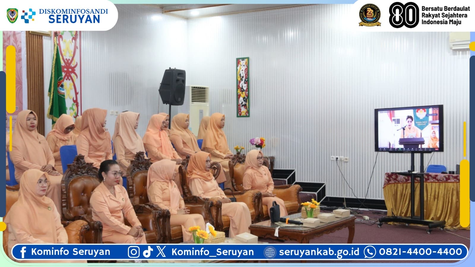 Pengukuhan Pengurus DWP Unit Instansi se-Kalimantan Tengah, DWP Seruyan Ikuti Secara Virtual