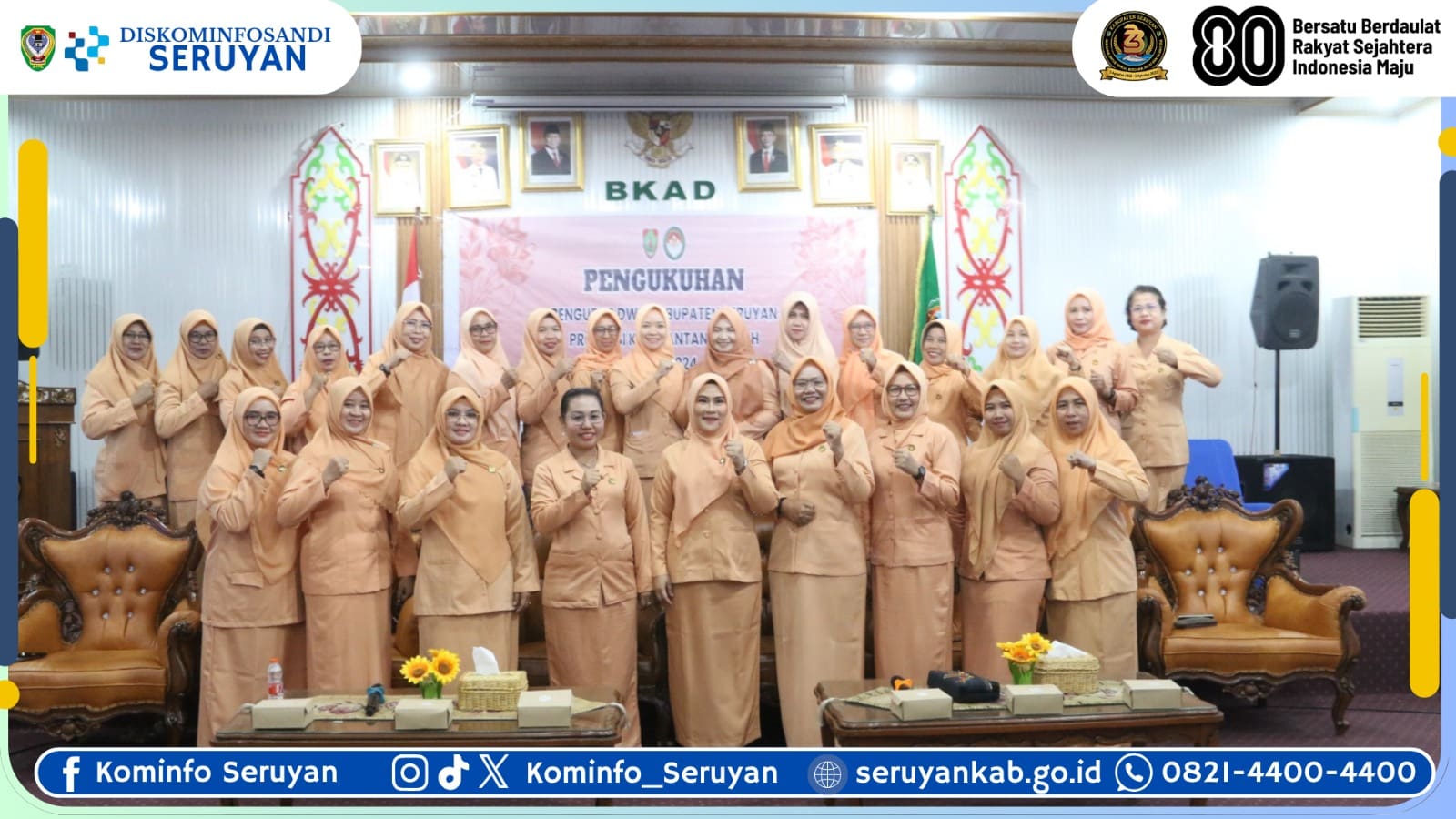 Pengukuhan Pengurus DWP Unit Instansi se-Kalimantan Tengah, DWP Seruyan Ikuti Secara Virtual