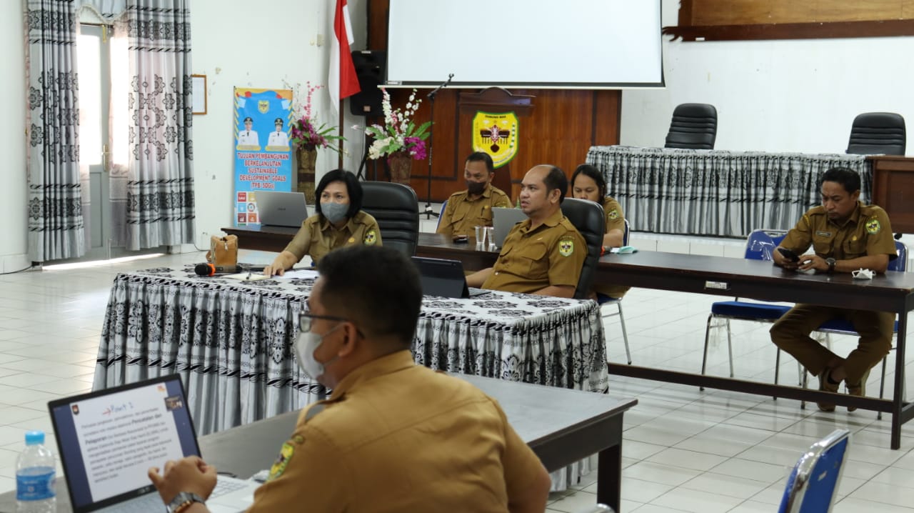 TPPS Kab. Gumas Ikuti Pertemuan dengan Seluruh Koordinator Bidang/Anggota TPPS Kabupaten/Kota se-Kalteng secara Virtual