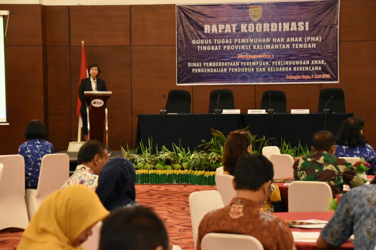 Pembukaan  Rapat Koordinasi Gugus Tugas Pemenuhan Hak Anak (PHA) Tingkat Provinsi Kalimantan Tengah