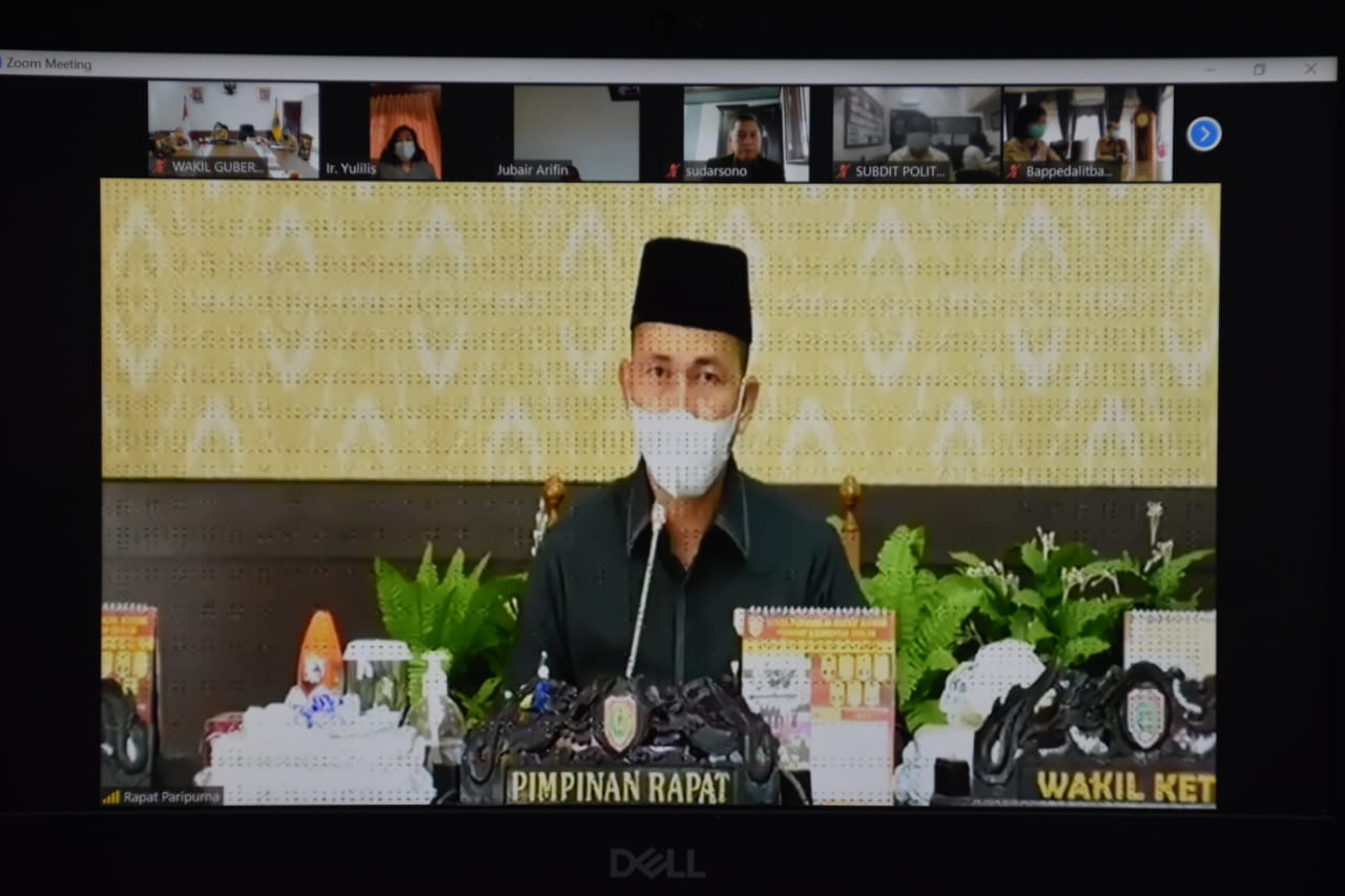 Wakil Gubernur Kalteng Hadiri Rapat Paripurna ke-4 Masa Persidangan II Tahun Sidang Tahun 2021