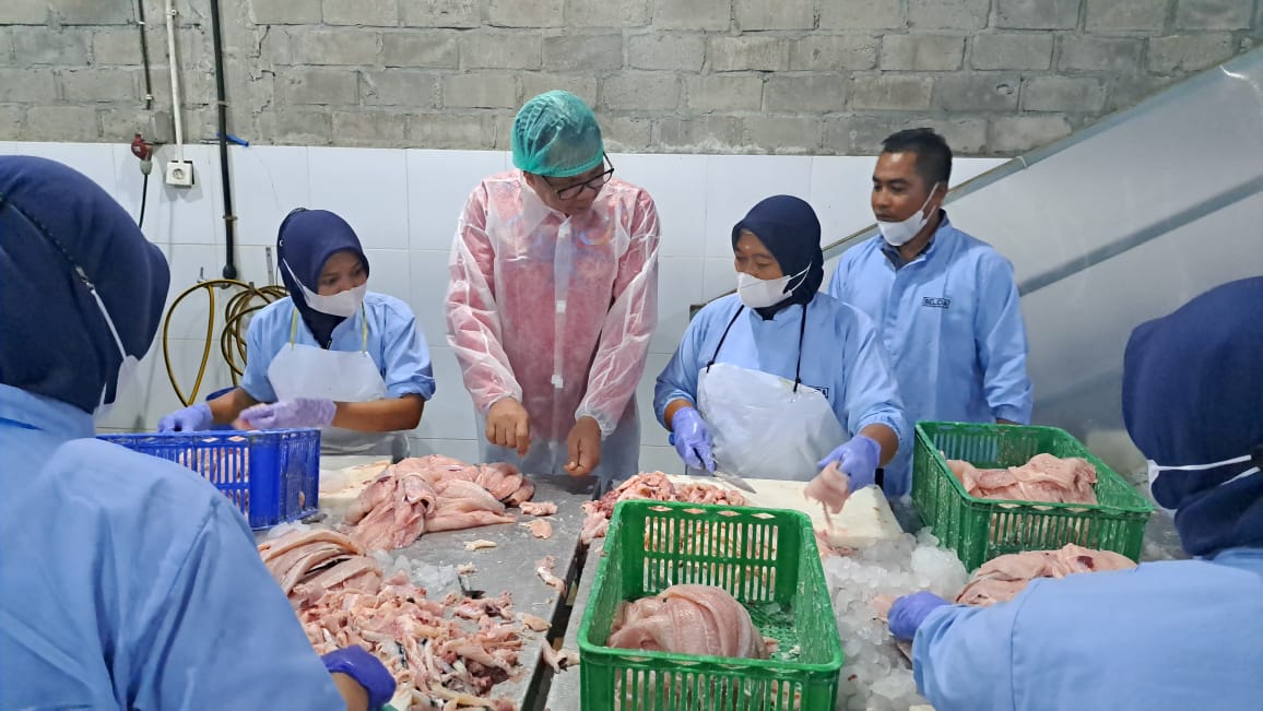Kembangkan Budidaya dan Pengolahan Produk Perikanan, Kepala Dislutkan Prov. Kalteng Kunjungi Kawasan Perikanan Tulung Agung