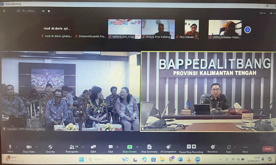 Kepala Bappedalitbang Prov. Kalteng Buka Exit Meeting Penyampaian Hasil Evaluasi Akselerasi Penurunan Stunting oleh BPKP