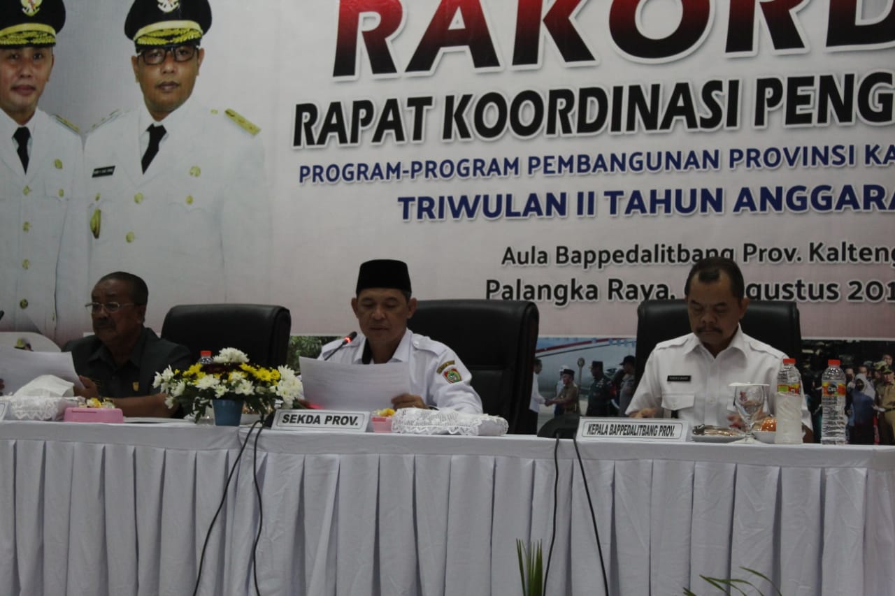 Sekda Kalteng Hadiri Rakordal Program-Program Pembangunan Triwulan II Tahun 2019