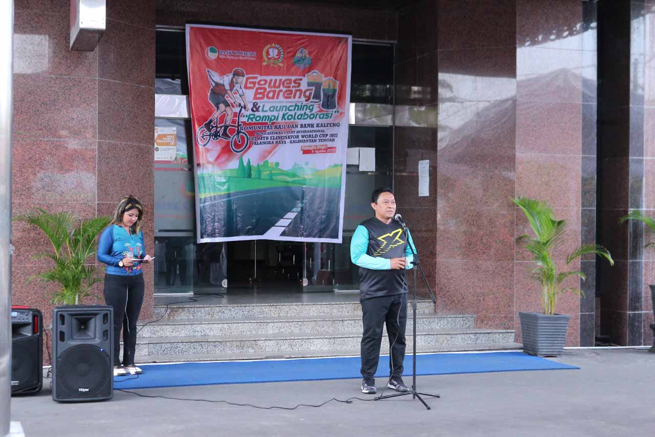 Wagub Edy Hadiri Gowes Bersama dan Launching Rompi Kolaborasi Komunitas HASI dan Bank Kalteng