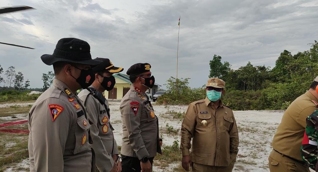 Kapolres Gumas Sambut Kapolda Dan Danrem Tinjau Kesiapan Lokasi Food Estate