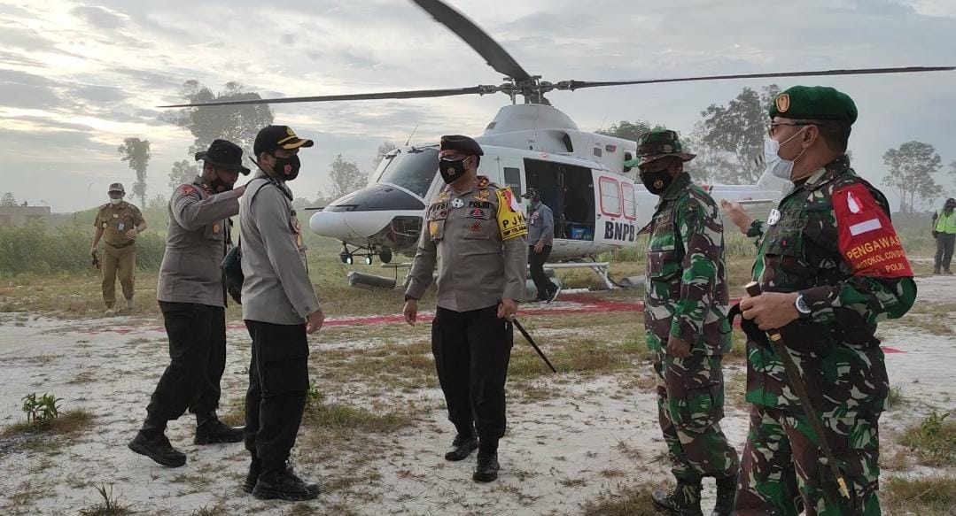 Kapolres Gumas Sambut Kapolda Dan Danrem Tinjau Kesiapan Lokasi Food Estate