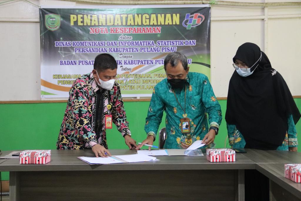 Dinas Kominfostandi Tandatangani MoU dengan BPS Pulang Pisau