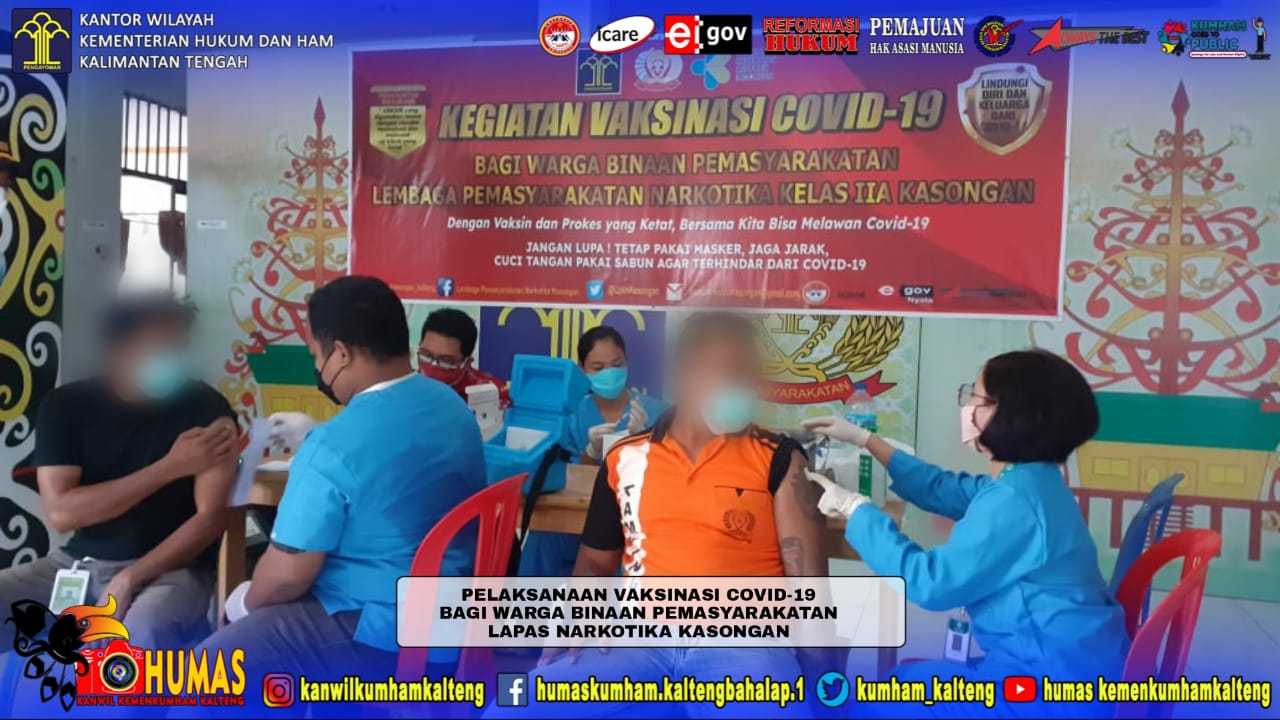 Lapas Narkotika Kasongan Selenggarakan Vaksinasi Covid-19 Tahap I Bagi Warga Binaan Pemasyarakatan