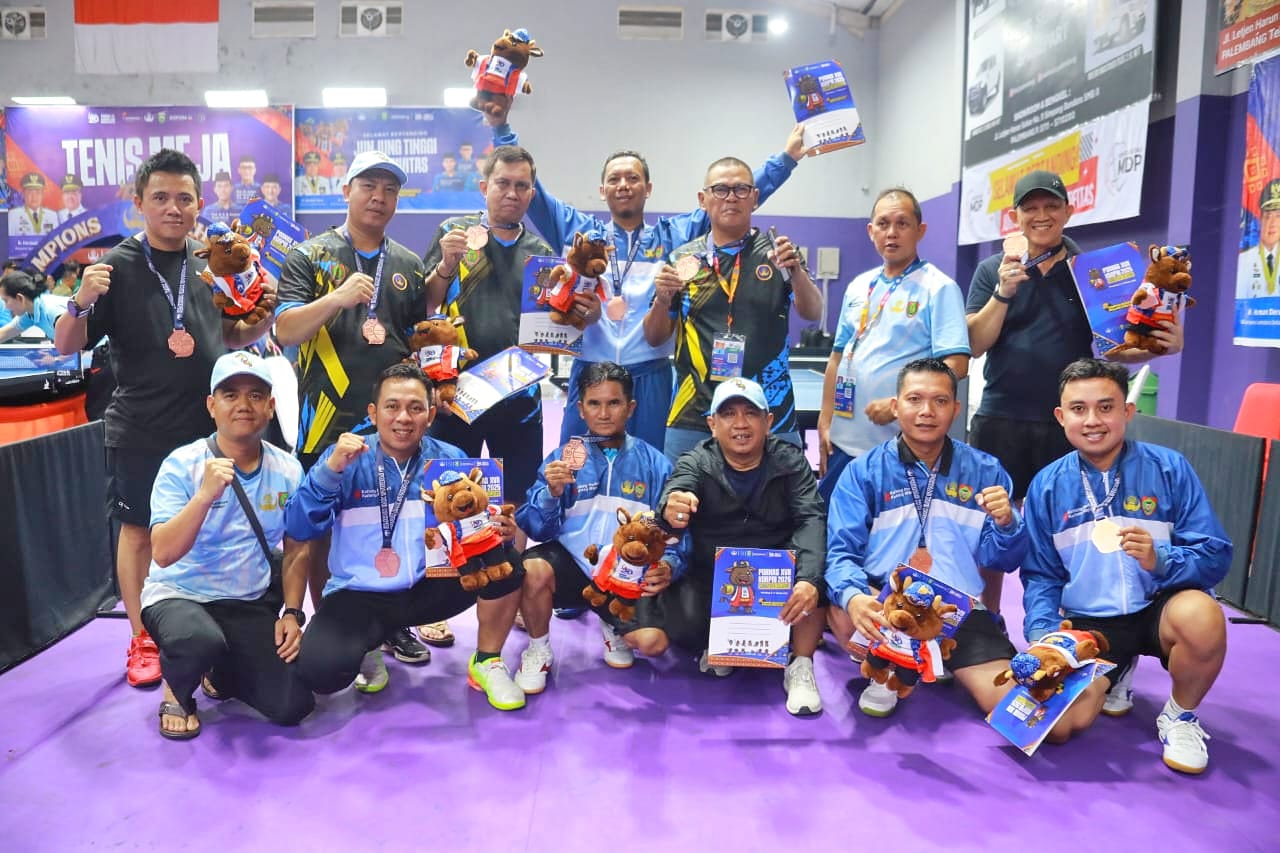 Tim Tenis Meja Kalteng Sumbang Dua Perunggu di PORNAS Korpri XVII 2025