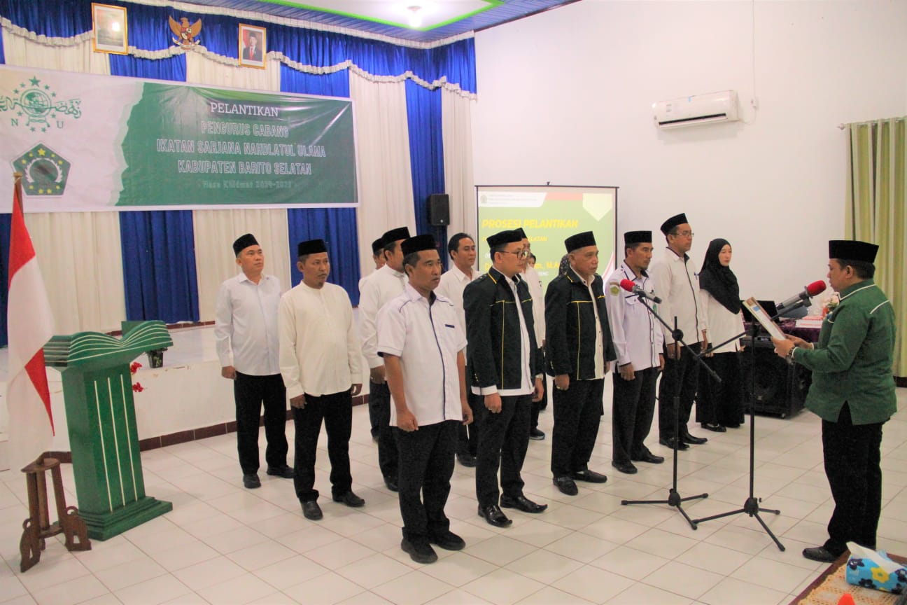 Ikatan Sarjana Nahdlatul Ulama Kabupaten Barsel Lantik Kepengurusan Baru Periode 2024-2028