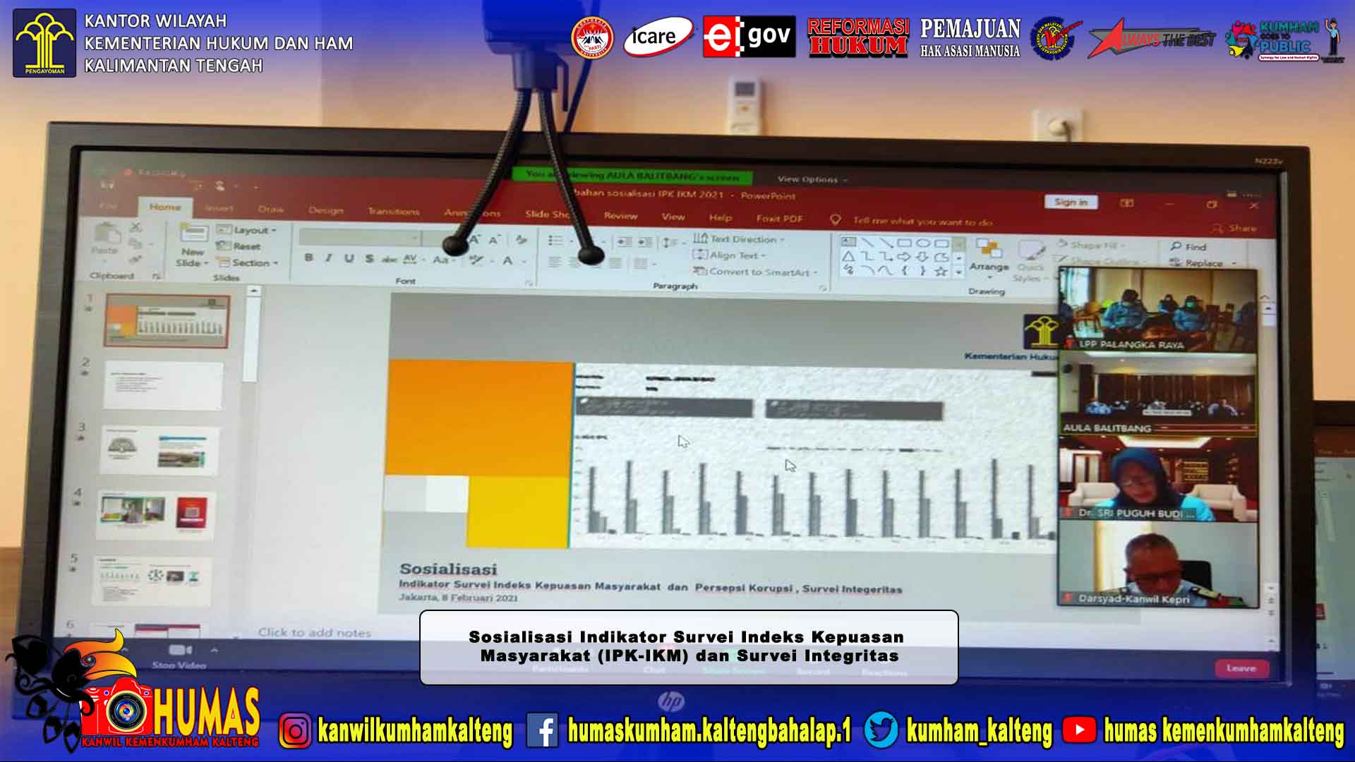 Kalapas Sukamara dan Jajarannya Ikuti Sosialisasi Indikator Survei IPK-IKM