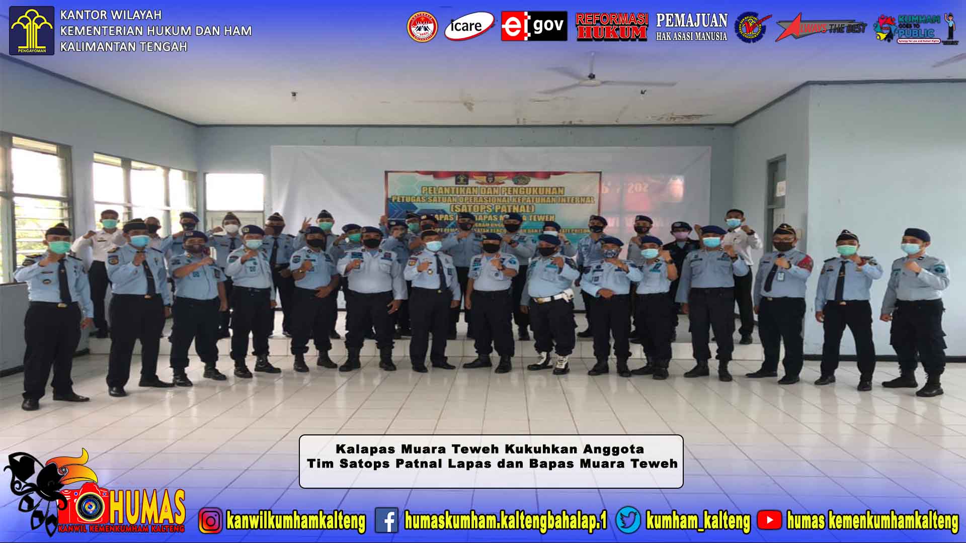 Kalapas Muara Teweh Kukuhkan Anggota Tim Satops Patnal Lapas dan Bapas Muara Teweh