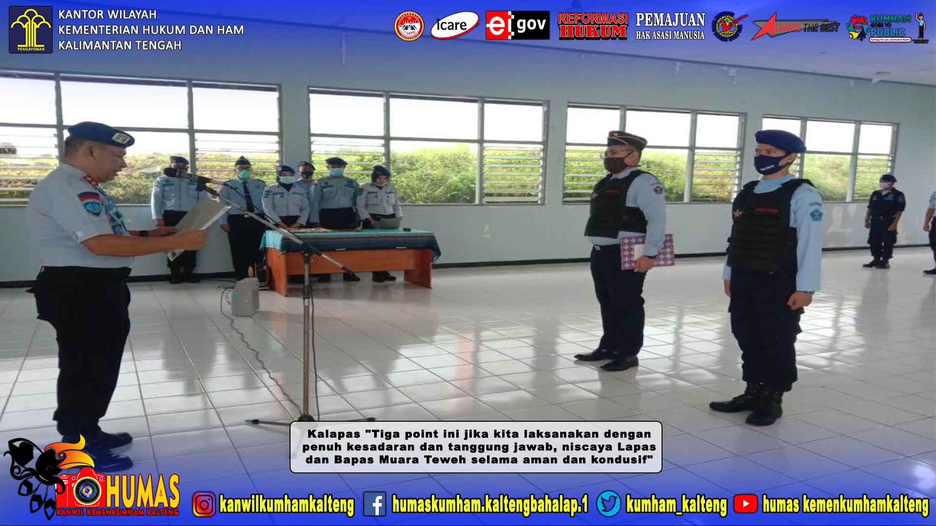 Kalapas Muara Teweh Kukuhkan Anggota Tim Satops Patnal Lapas dan Bapas Muara Teweh