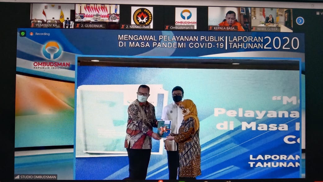 Sekda Kalteng Hadiri Peluncuran Laporan Tahunan Ombudsman RI 2020