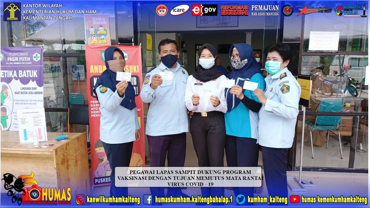 Lapas Sampit Dukung Program Vaksinasi Covid-19