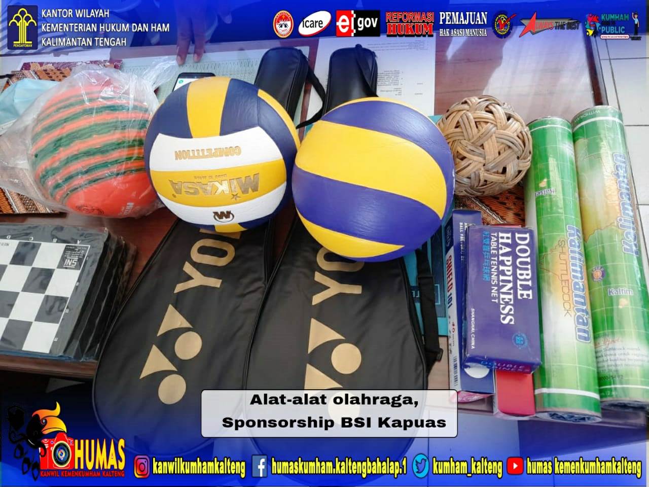 Dukung PON Pertama Rutan Kuala Kapuas, BSI Mensponsori Alat-Alat Olahraga 