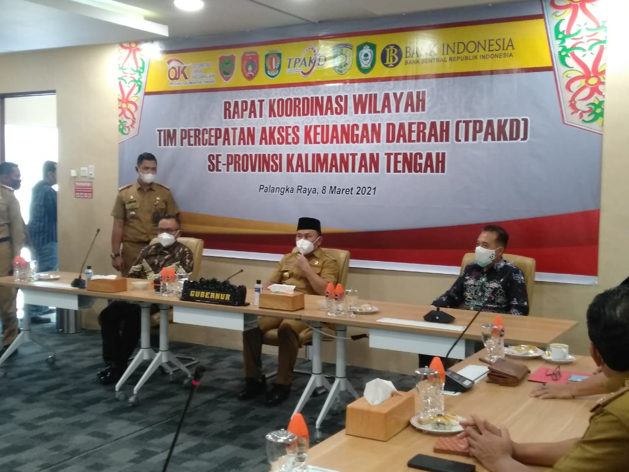 Gubernur Kalteng Berikan Sambutan dan Arahan Pada Kegiatan Rapat Koordinasi TPAKD Tahun 2021