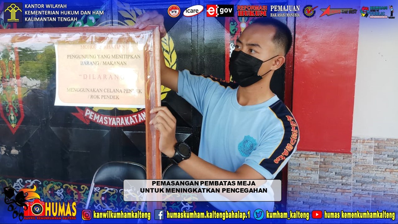 Sekat Transparan Lapas Palangka Raya Meminimalisir Penyebaran Covid-19