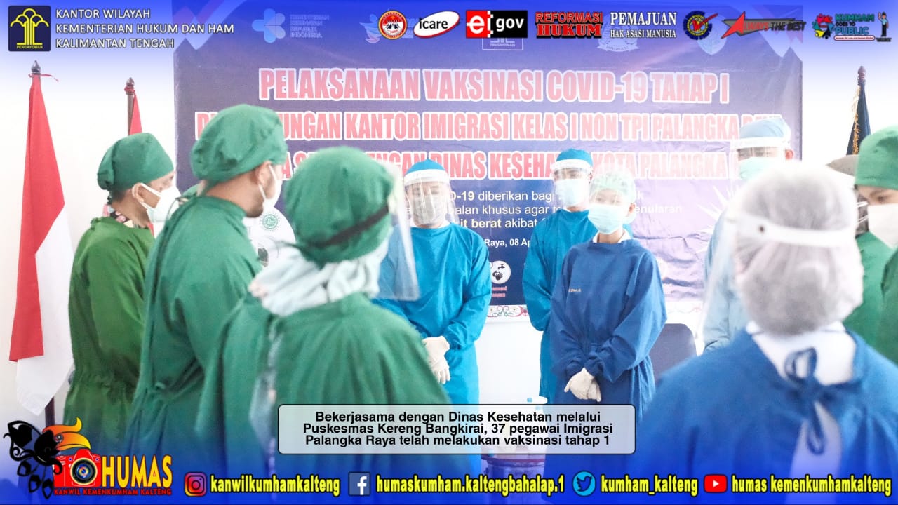 Petugas Imigrasi Palangka Raya Mulai Jalani Vaksinasi Covid-19
