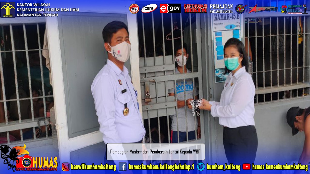 Tetap Berupaya, Lapas Pangkalan Bun Bagikan Masker dan Sabun Pembersih Lantai Ke WBP 