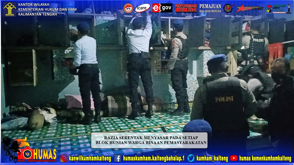 Tim Gabungan Lakukan Razia di Blok Hunian Lapas Sampit