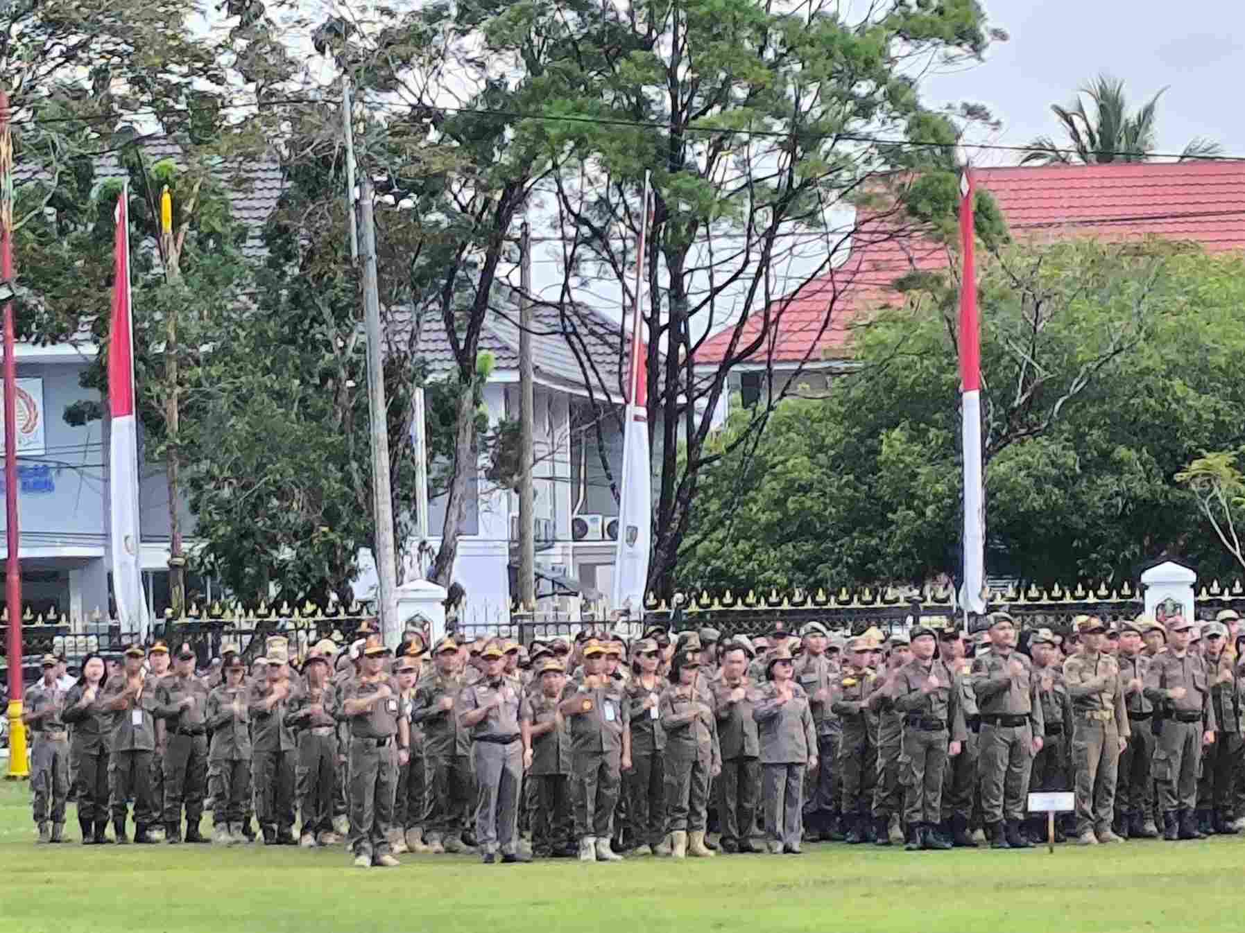 Satpol PP Kalteng Ikuti dan Amankan Apel Besar serta Halalbihalal 1 Syawal 1446 H Pemprov Kalteng