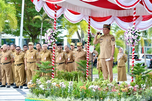 Gubernur Agustiar Sabran Pimpin Apel Besar di Lingkup Pemprov Kalteng