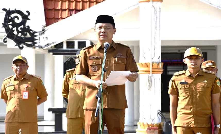 Eddy Raya Samsuri Pimpin Apel Besar Lingkup Pemkab Barsel, Tegaskan Tiga Hal Penting