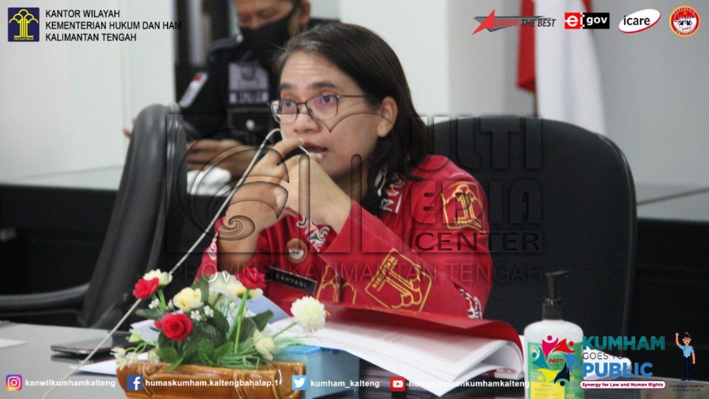 Teleconference Monitoring Dan Evaluasi Kesiapan Data Dukung WBK/WBBM Pada Satuan Kerja Di Lingkungan Kanwil Kemenkumham Kalteng Sesi Ke-II
